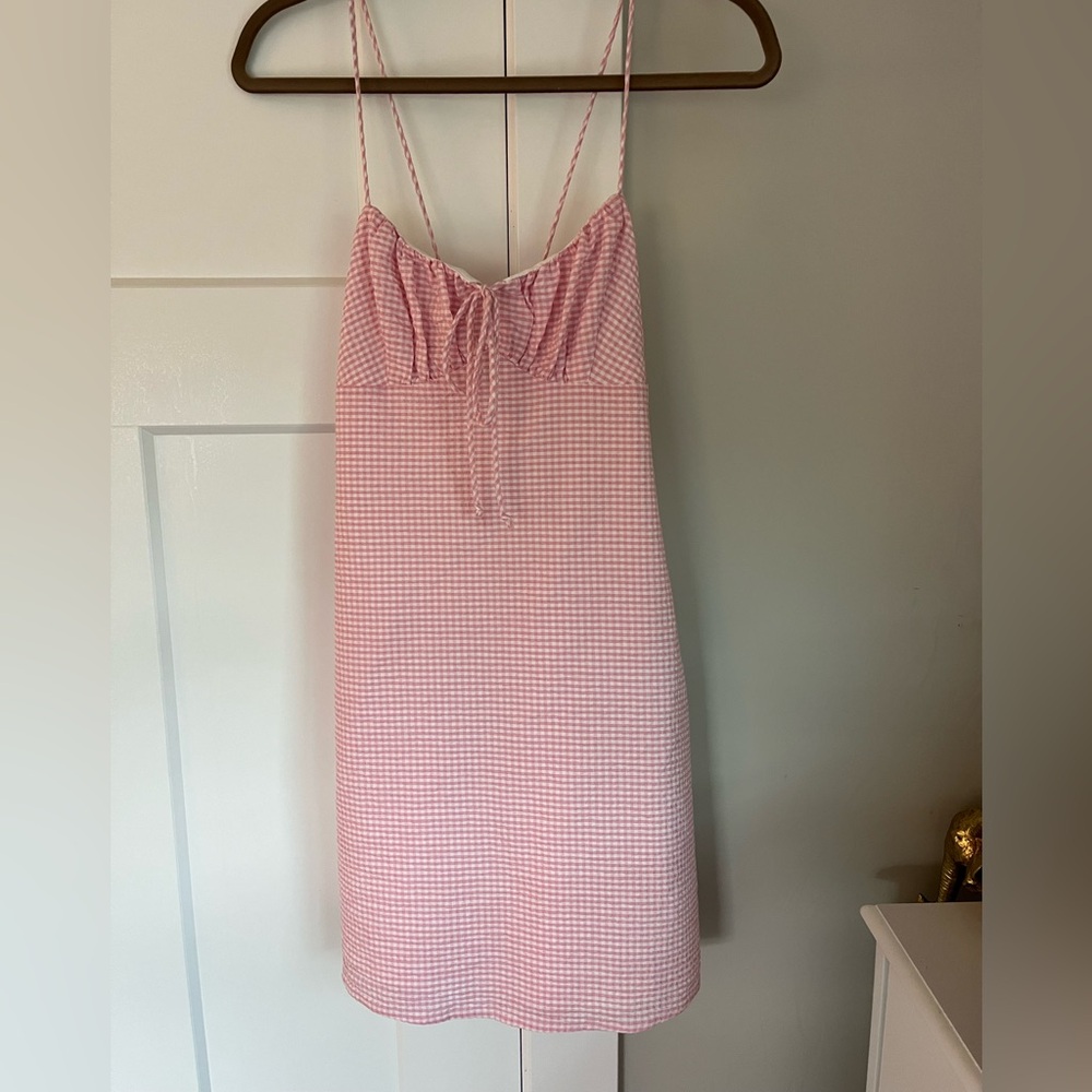 Zara Pink Checkered Mini Dress